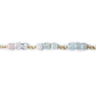 4mm Multi Color Beryl faceted coin Trio Gold Chain 54 pieces - The Bead Traders