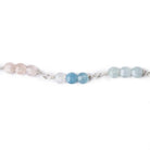 4mm Multi Color Beryl faceted coin Trio Silver Chain 54 pieces - The Bead Traders