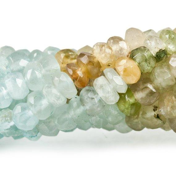 4mm Multi Color Beryl Faceted Rondelle Beads 14 inch 132 pieces - The Bead Traders