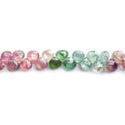 4mm Multi Color Tourmaline Faceted Heart Beads 8 inch 73 pieces - The Bead Traders