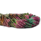 4mm Multi Color Tourmaline native faceted rondelles 14 inch 160 beads 4mm average - The Bead Traders