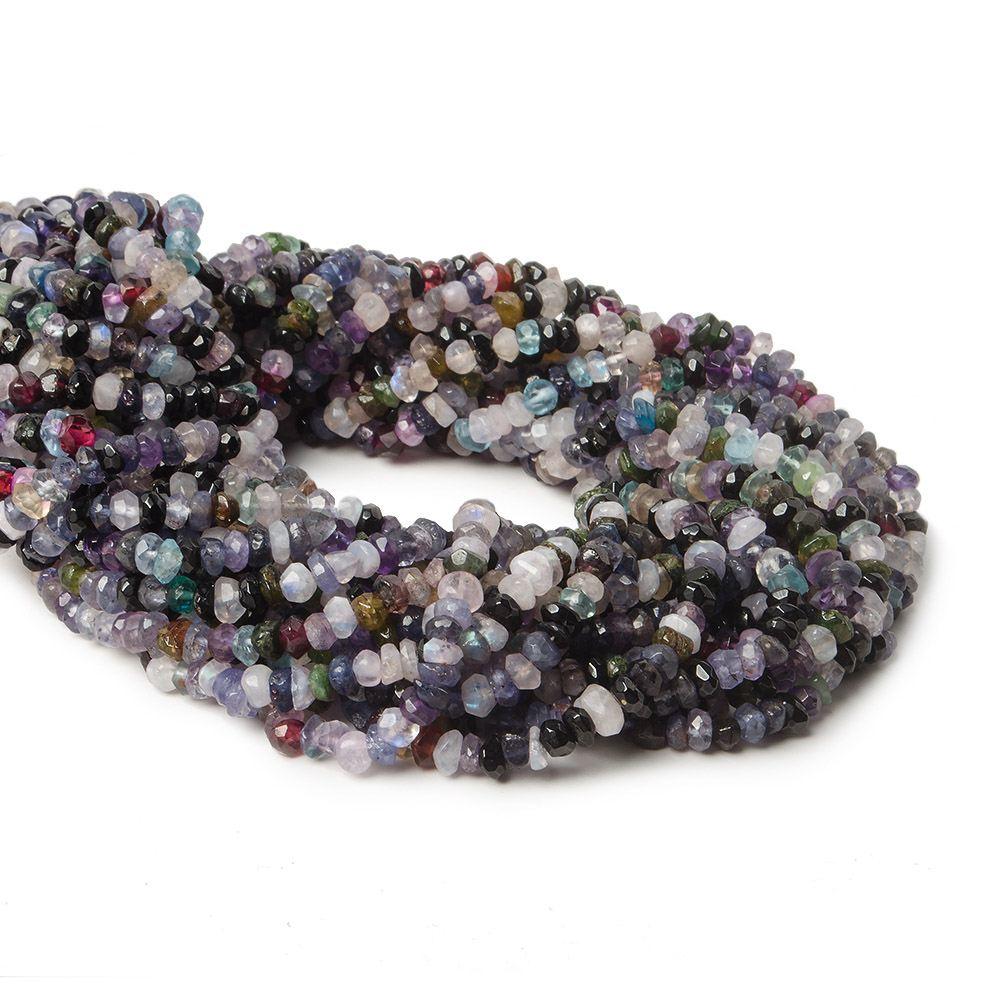 4mm Multi Gemstone Faceted Rondelle Beads, 14 inch - The Bead Traders