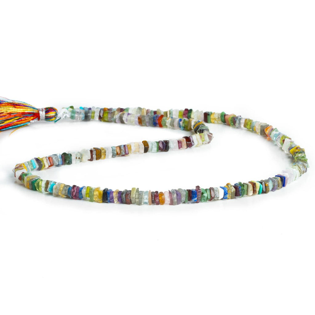 4mm Multi Gemstone Square Heishis 16 inch 260 beads - The Bead Traders