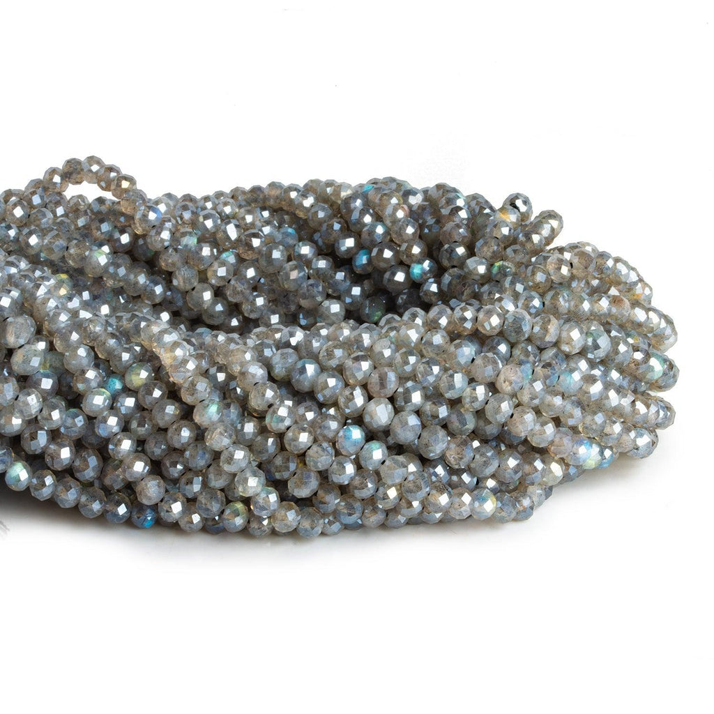 4mm Mystic Labradorite Faceted Round 13 inch 85 beads - The Bead Traders