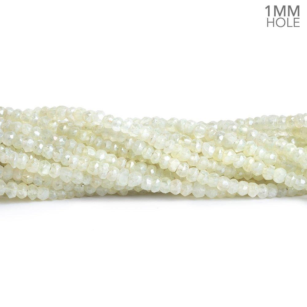 4mm Mystic Prehnite Faceted Rondelle Beads 12 inch 115 pieces - The Bead Traders