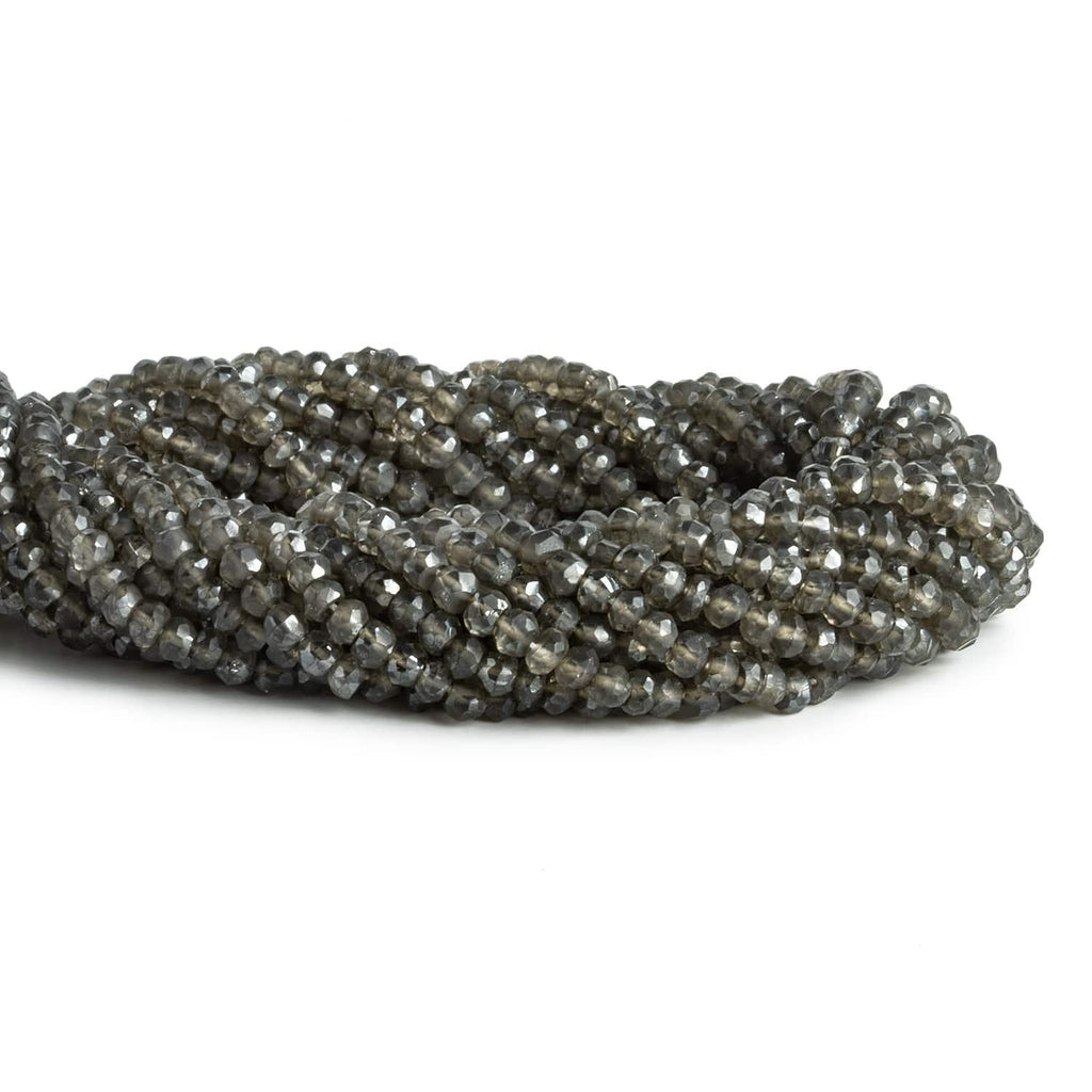 4mm Mystic Smoky Quartz Faceted Rondelles 13 inch 115 beads - The Bead Traders