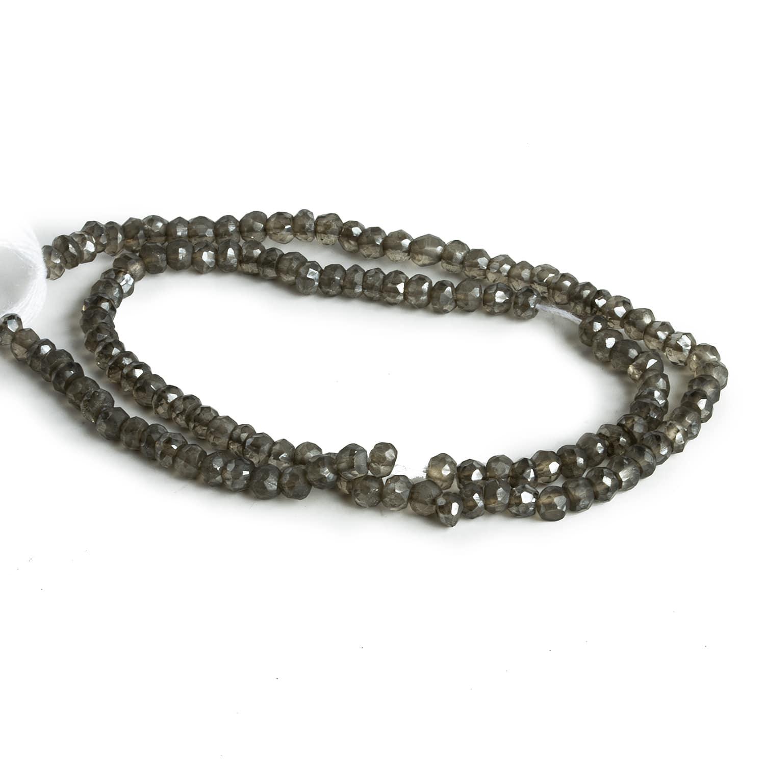 4mm Mystic Smoky Quartz Faceted Rondelles 13 inch 115 beads - The Bead Traders