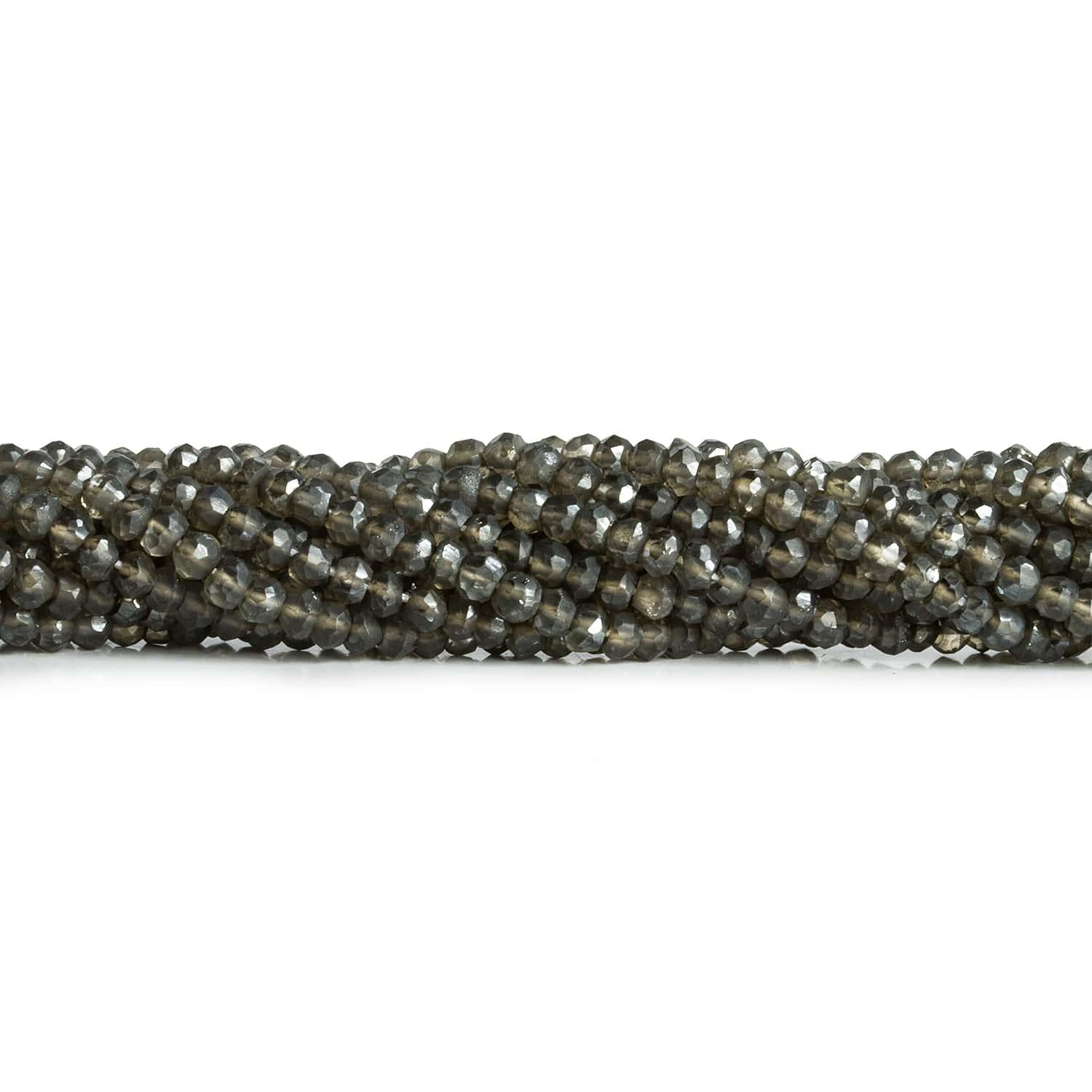 4mm Mystic Smoky Quartz Faceted Rondelles 13 inch 115 beads - The Bead Traders