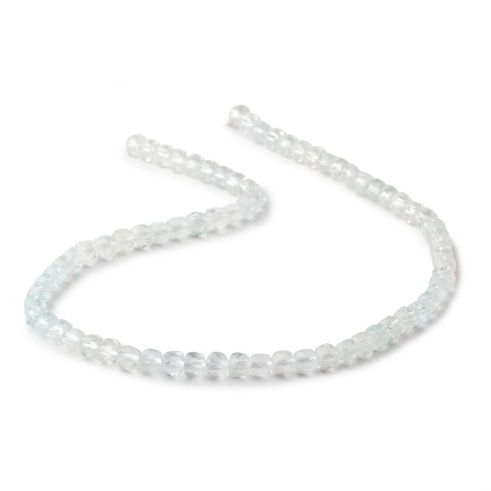 4mm Natural Topaz Micro Faceted Cube Beads 12 inch 70 pieces - The Bead Traders