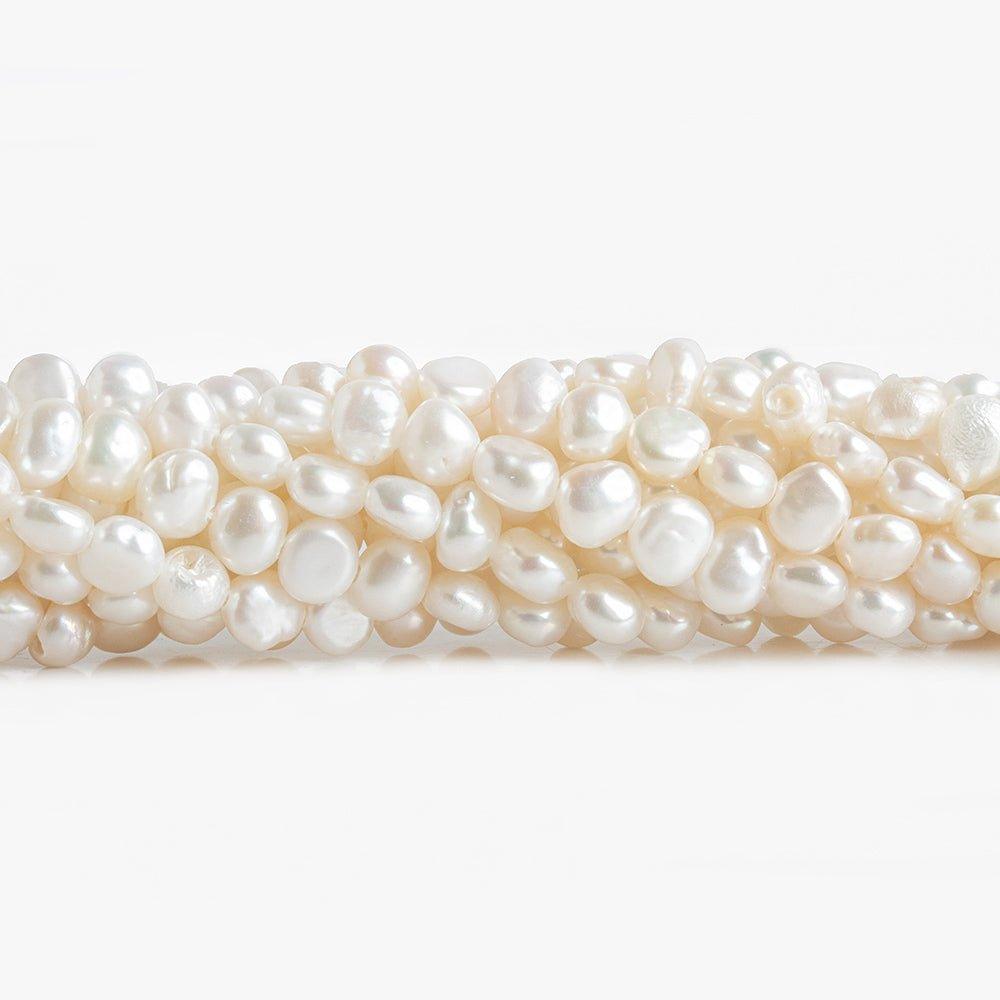 4mm Off White Baroque Freshwater Pearls 15 inch 93 pieces - The Bead Traders