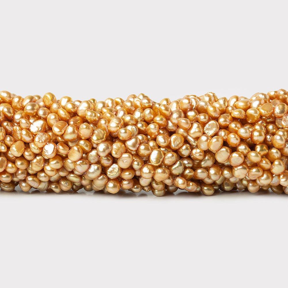4mm Pale Gold Baroque Pearls, 15 inch - The Bead Traders