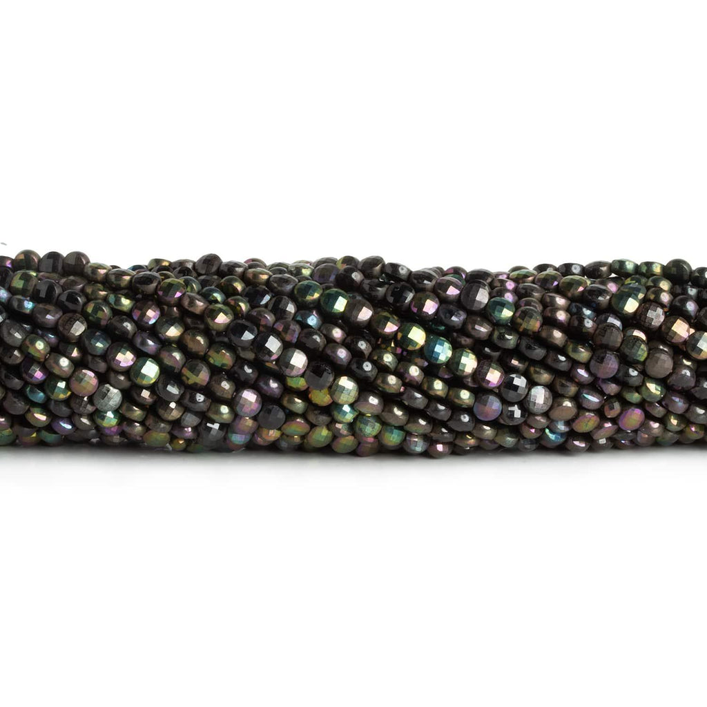4mm Peacock Mystic Black Spinel 12 inch 80 beads - The Bead Traders