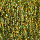 4mm Peridot Faceted Rondelle Gold Chain 38 beads - The Bead Traders