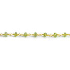 4mm Peridot Faceted Rondelle Gold Chain 38 beads - The Bead Traders