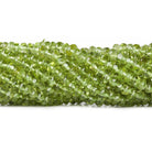 4mm Peridot Plain Rondelle Beads 13 inches 140 pieces - The Bead Traders