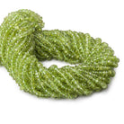4mm Peridot Plain Rondelle Beads 13 inches 140 pieces - The Bead Traders