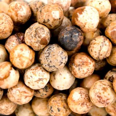 4mm Picture Jasper Faceted Round Beads, 14 inch - The Bead Traders