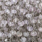 4mm Pink Amethyst faceted rondelle Black Gold plated Chain by the foot 38 pcs - The Bead Traders