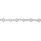 4mm Pink Amethyst faceted rondelle Black Gold plated Chain by the foot 38 pcs - The Bead Traders
