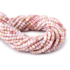 4mm Pink Peruvian Opal Micro Faceted Cube Beads 12 inch 75 pieces - The Bead Traders