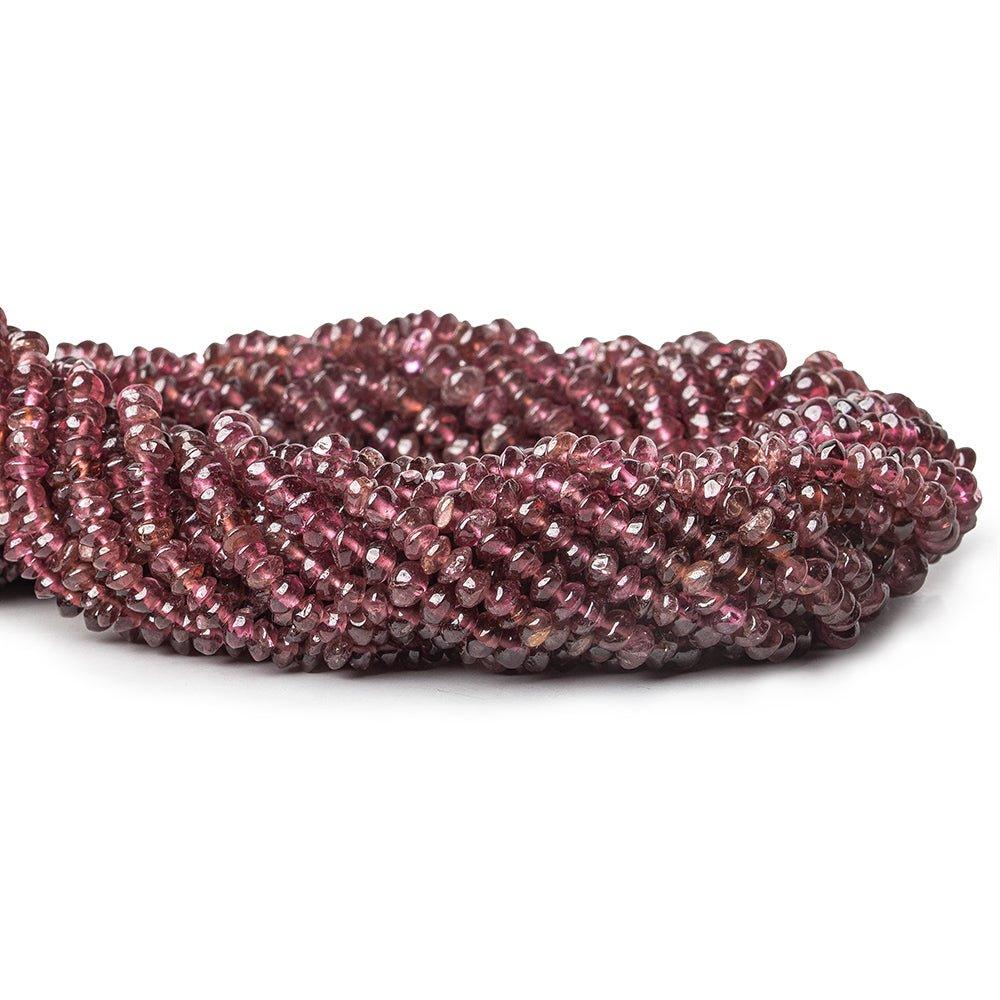 4mm Pink Tourmaline irregular plain rondelle Beads 14 inch 114 pieces - The Bead Traders