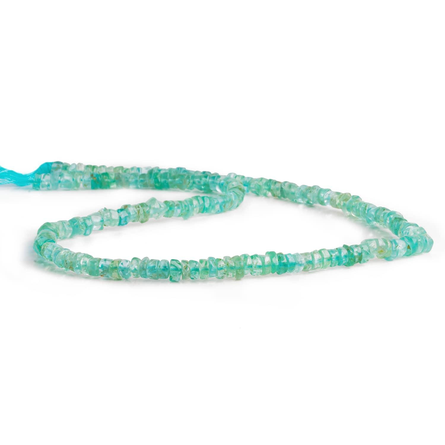 4mm Pool Blue Apatite plain Tire beads 12.5 inch 145 pieces - The Bead Traders