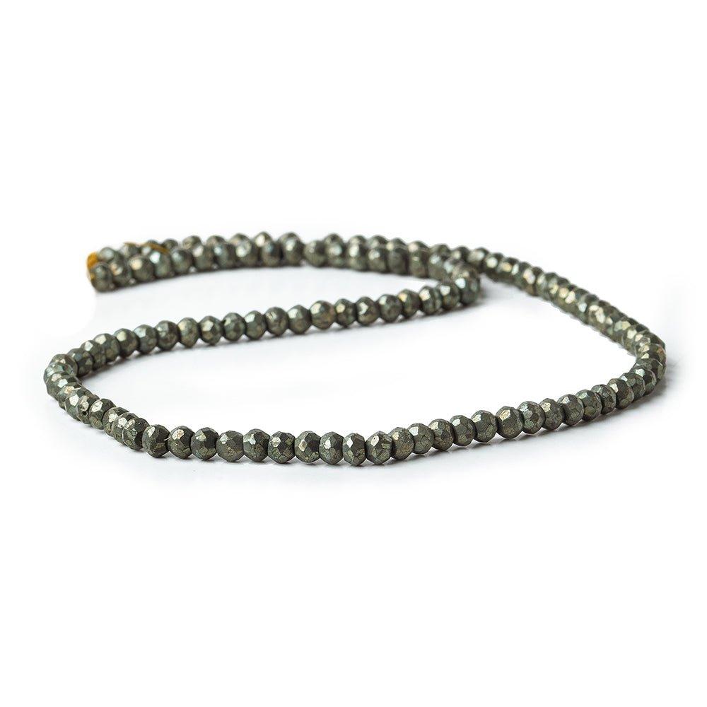 4mm Pyrite Faceted Rondelle Beads, 13.5" length, 108 pieces - The Bead Traders