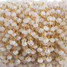 4mm Rainbow Moonstone rondelle Gold plated Chain by the foot 35 pieces - The Bead Traders