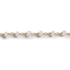 4mm Rainbow Moonstone rondelle Gold plated Chain by the foot 35 pieces - The Bead Traders