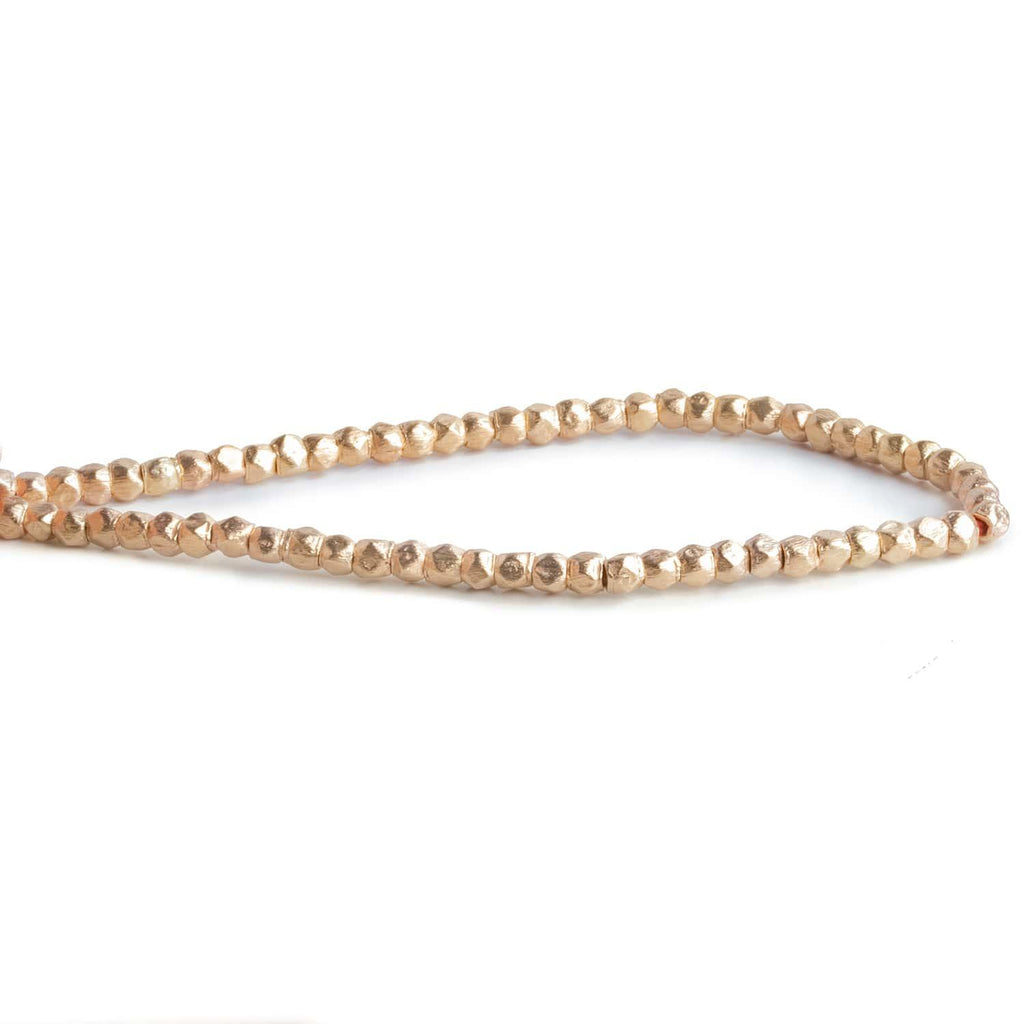 4mm Rose Gold Plated Copper Nuggets 8 inch 65 beads - The Bead Traders