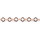 4mm Rose Gold plated Flat Square Link Chain sold by the foot - The Bead Traders