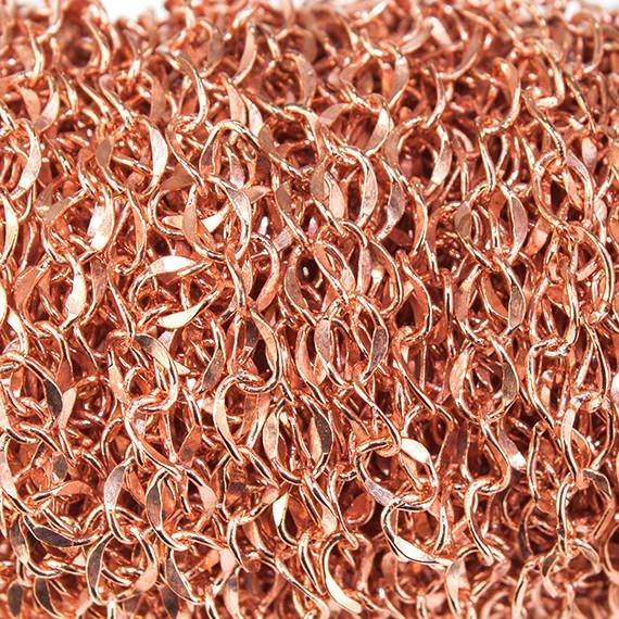4mm Rose Gold plated Twist Oval Link Chain by the Foot - The Bead Traders