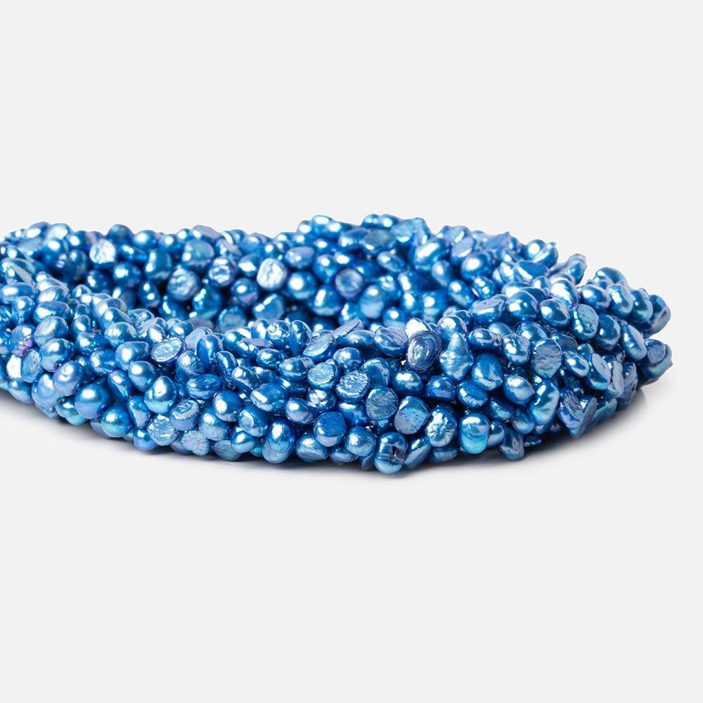 4mm Royal Blue Baroque Freshwater Pearls, 14 inch - The Bead Traders