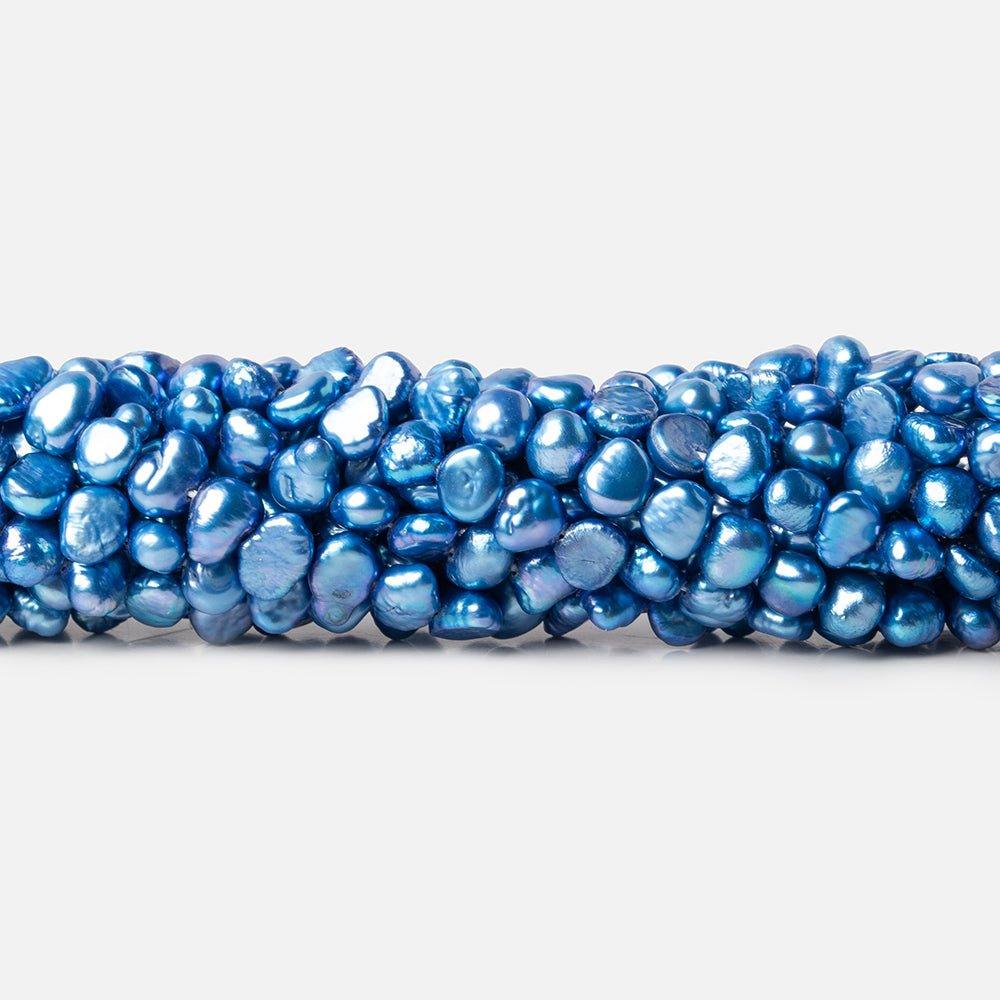 4mm Royal Blue Baroque Freshwater Pearls, 14 inch - The Bead Traders