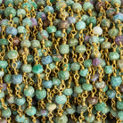 4mm Ruby in Fuschite Rondelle Gold Chain 34 pieces - The Bead Traders