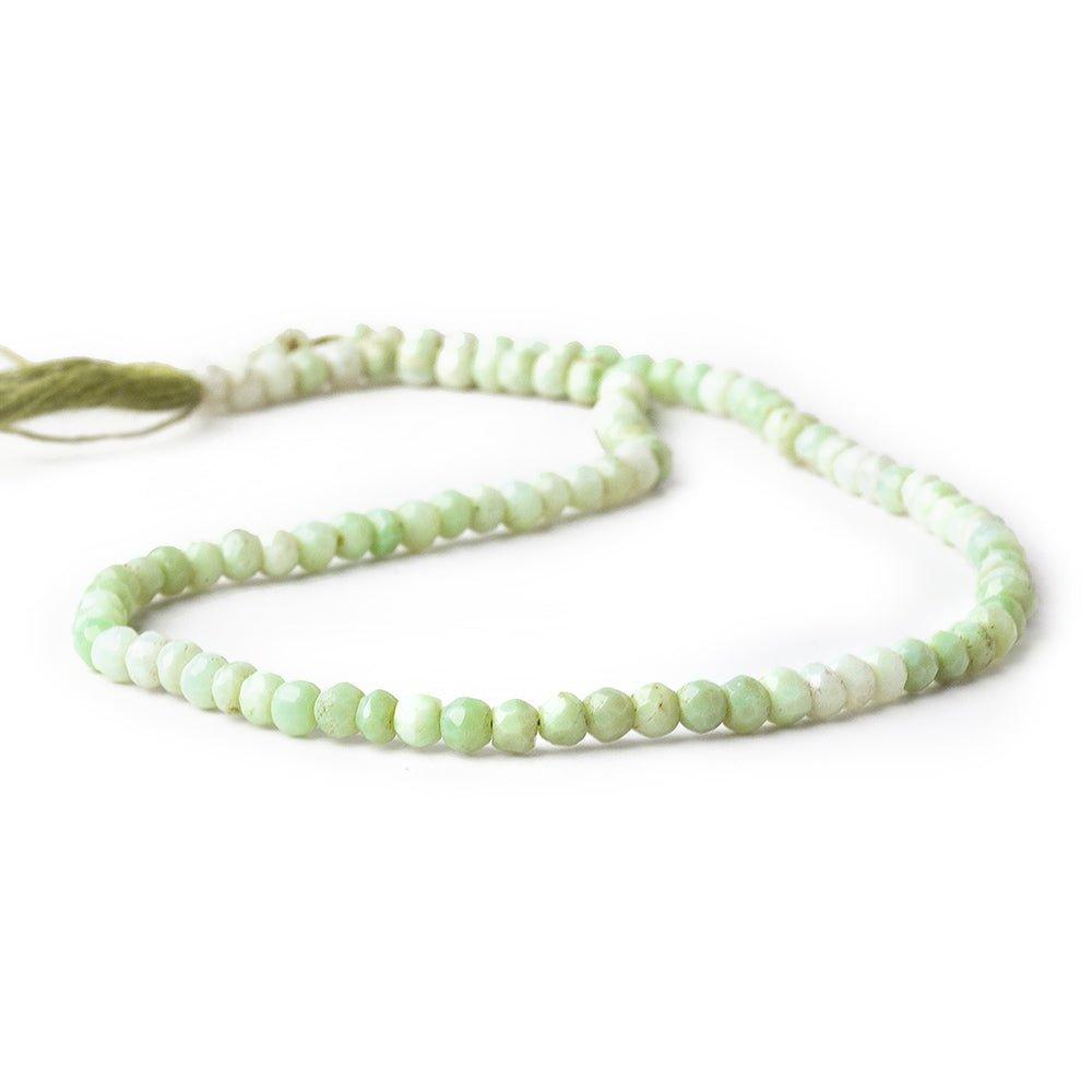 4mm Shaded Green Opal faceted rondelle beads 12.5 inch 90 pieces - The Bead Traders