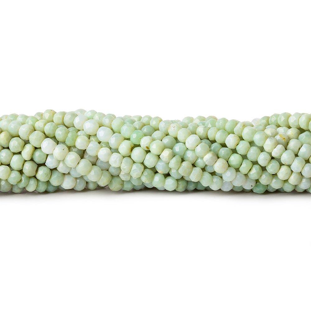 4mm Shaded Green Opal faceted rondelle beads 12.5 inch 90 pieces - The Bead Traders