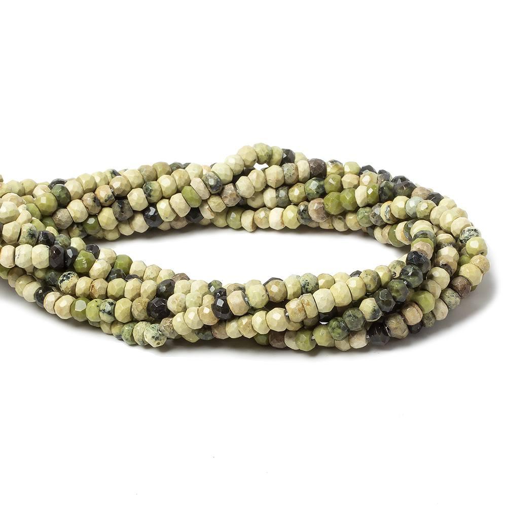 4mm Shaded Serpentine faceted rondelle beads 13 inch 115 pieces - The Bead Traders