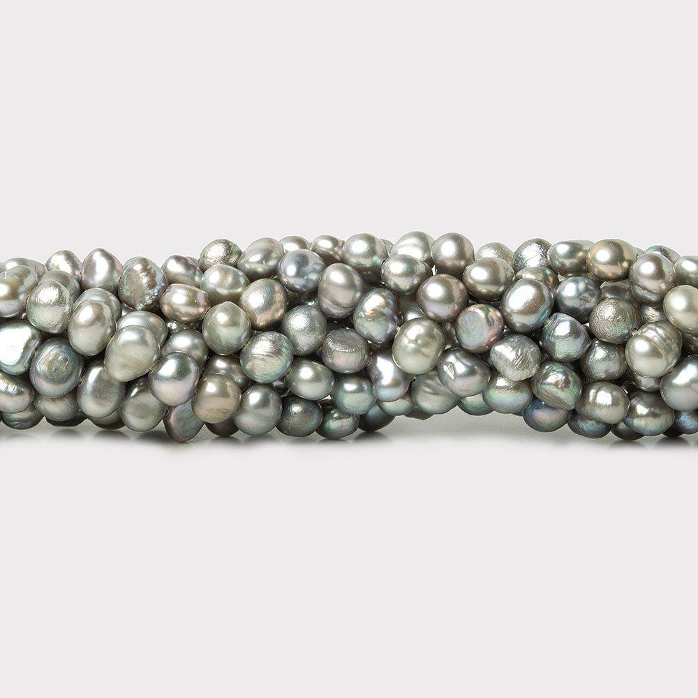 4mm Silver Baroque Freshwater Pearls, 15 inch - The Bead Traders