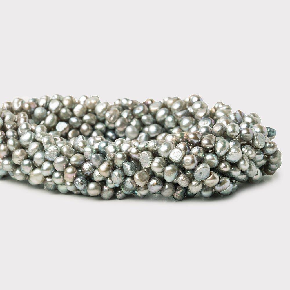 4mm Silver Baroque Freshwater Pearls, 15 inch - The Bead Traders