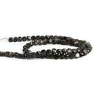4mm Silver Obsidian Microfaceted Cubes 12 inch 70 beads - The Bead Traders
