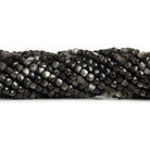 4mm Silver Obsidian Microfaceted Cubes 12 inch 70 beads - The Bead Traders