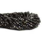 4mm Silver Obsidian Microfaceted Cubes 12 inch 70 beads - The Bead Traders