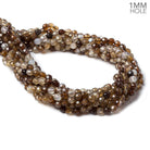 4mm Smoky Brown Agate faceted rounds 95 beads 15 inch - The Bead Traders