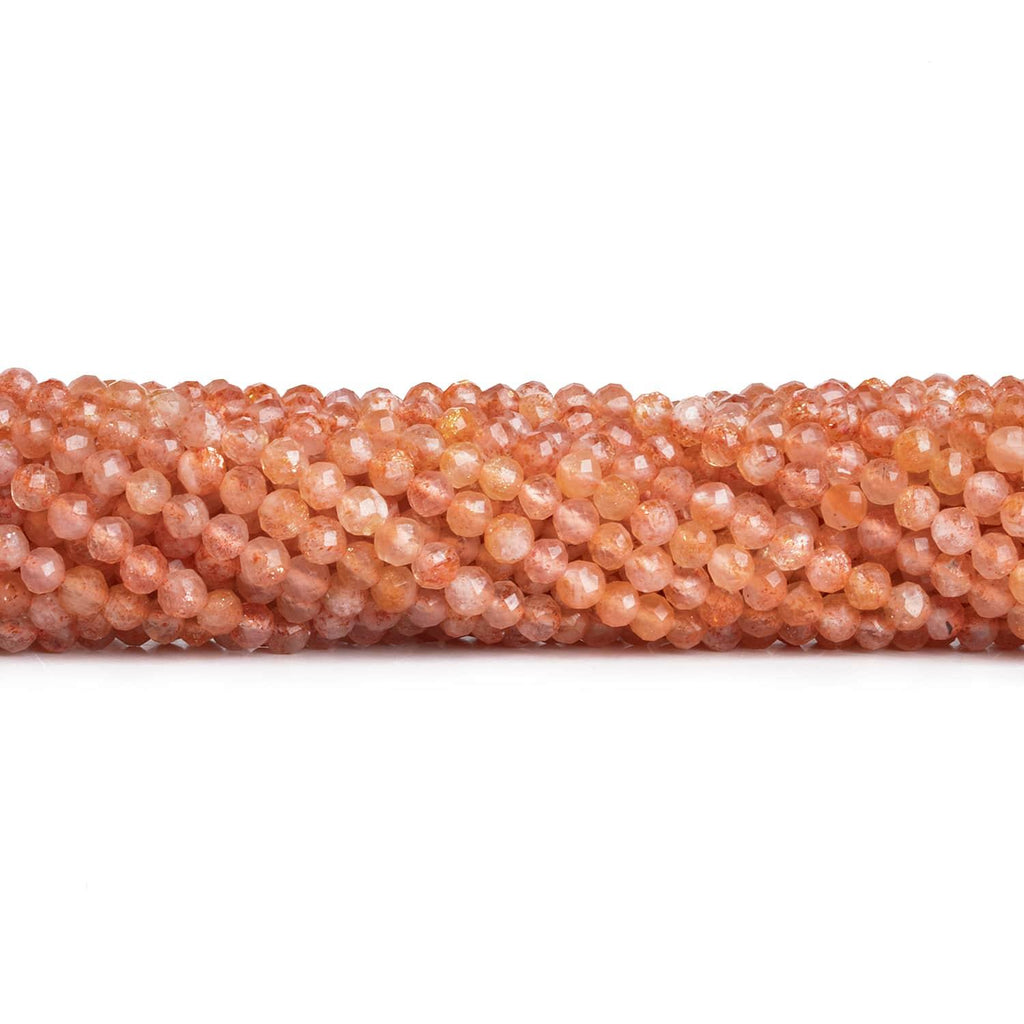 4mm Sunstone Microfaceted Round Beads 12 inch 85 pieces - The Bead Traders