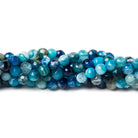 4mm Tangled Up In Blue Agate faceted rounds 95 beads 15 inch - The Bead Traders