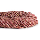 4mm Thulite Checkerboard Microfaceted Coins 12 inch 80 pieces - The Bead Traders