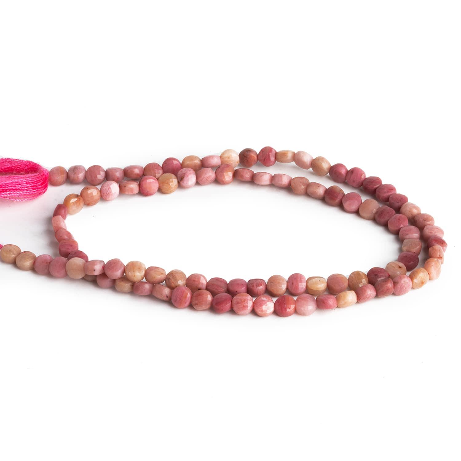 4mm Thulite Checkerboard Microfaceted Coins 12 inch 80 pieces - The Bead Traders