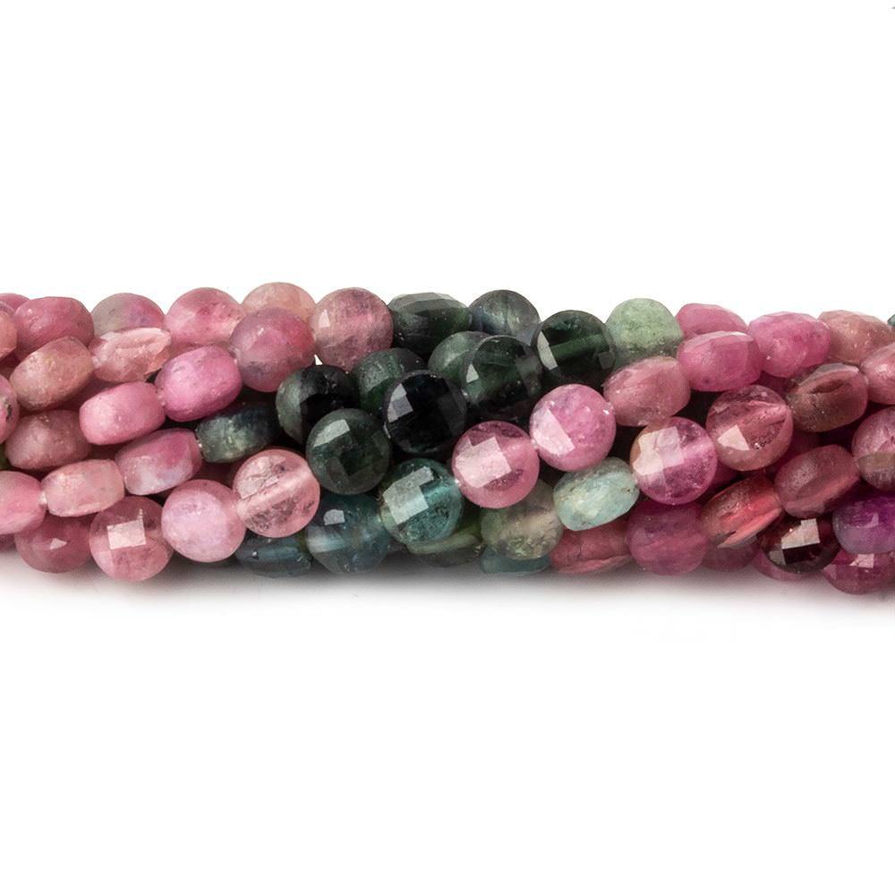 4mm Tourmaline Checkerboard Microfaceted Coins 12 inch 80 pieces - The Bead Traders