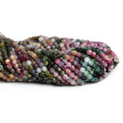 4mm Tourmaline Microfaceted Cubes 12 inch 75 beads - The Bead Traders